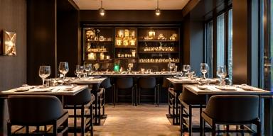 Elegant fine dining restaurant interior in Singapore