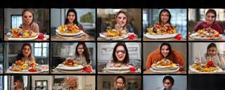 Virtual food tasting event with participants joining from home
